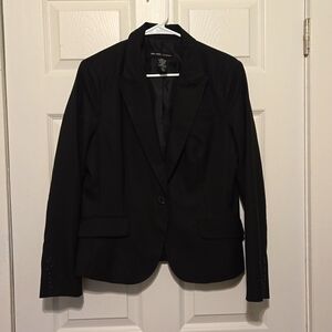NY & Co Black Pinstripe Suit